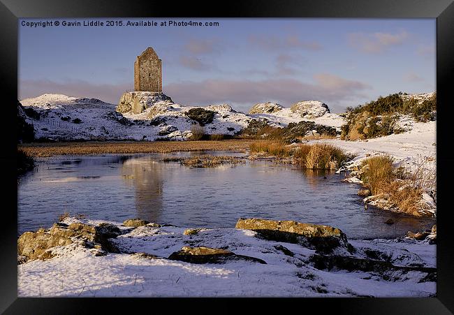 Smailholm Tower in the Snow 2 Framed Print by Gavin Liddle