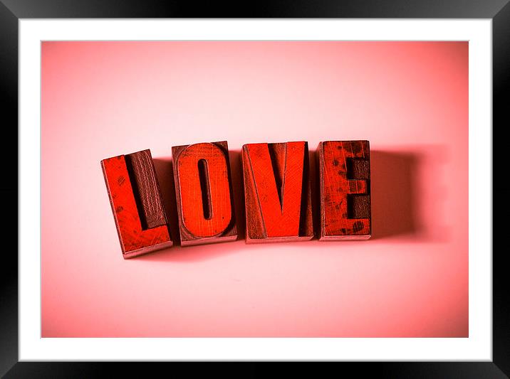  LOVE in Red Framed Mounted Print by Greg Marshall