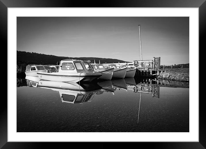  Mono Coniston Reflections  Framed Mounted Print by Gary Kenyon