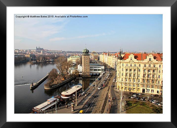 Vltava River and Prague Castle Framed Mounted Print by Matthew Bates
