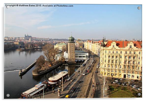 Vltava River and Prague Castle Acrylic by Matthew Bates