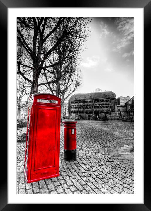  Red Post Box Phone box London Framed Mounted Print by David Pyatt