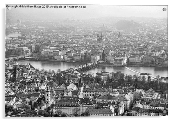 Prague Cityscape Acrylic by Matthew Bates