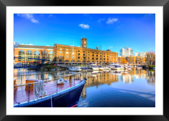 St Katherines Dock London Framed Mounted Print by David Pyatt