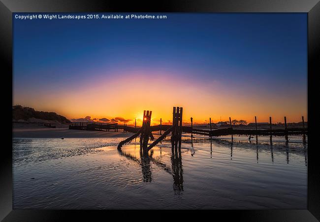 Bembridge Beach Sunset Framed Print by Wight Landscapes