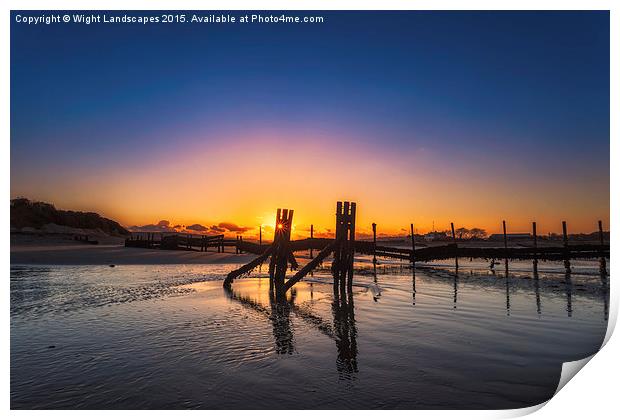 Bembridge Beach Sunset Print by Wight Landscapes