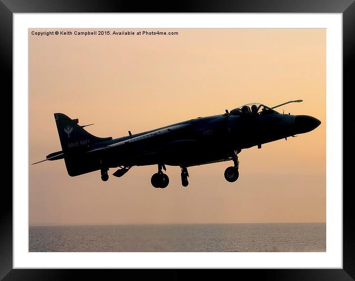  Sunset Sea Harrier Framed Mounted Print by Keith Campbell