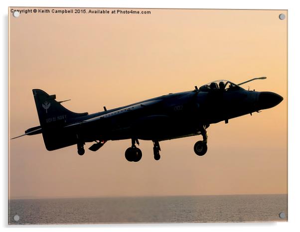  Sunset Sea Harrier Acrylic by Keith Campbell