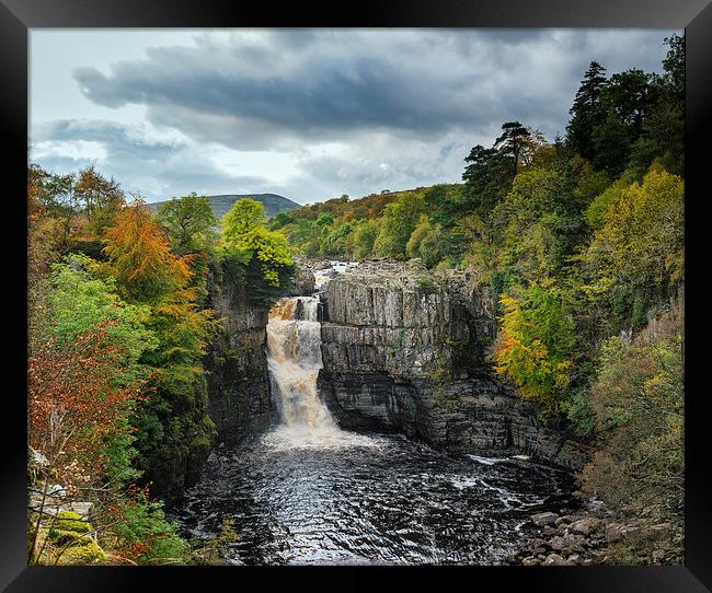  High Force waterfall in colour Framed Print by Greg Marshall