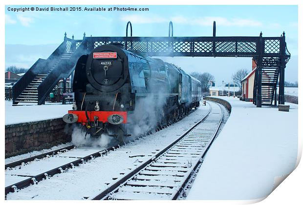 Steam locomotive 46233 Duchess Of Sutherland in sn Print by David Birchall