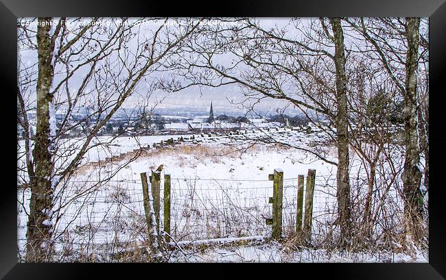  A snowy view to Wardle Framed Print by Fine art by Rina