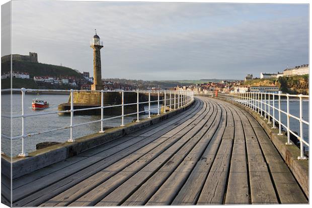  Whitby Pier and Harbour Canvas Print by Terry Sandoe