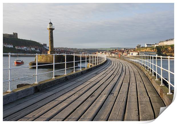  Whitby Pier and Harbour Print by Terry Sandoe