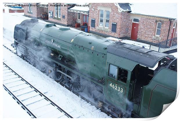 Steam locomotive 46233 Duchess Of Sutherland in sn Print by David Birchall
