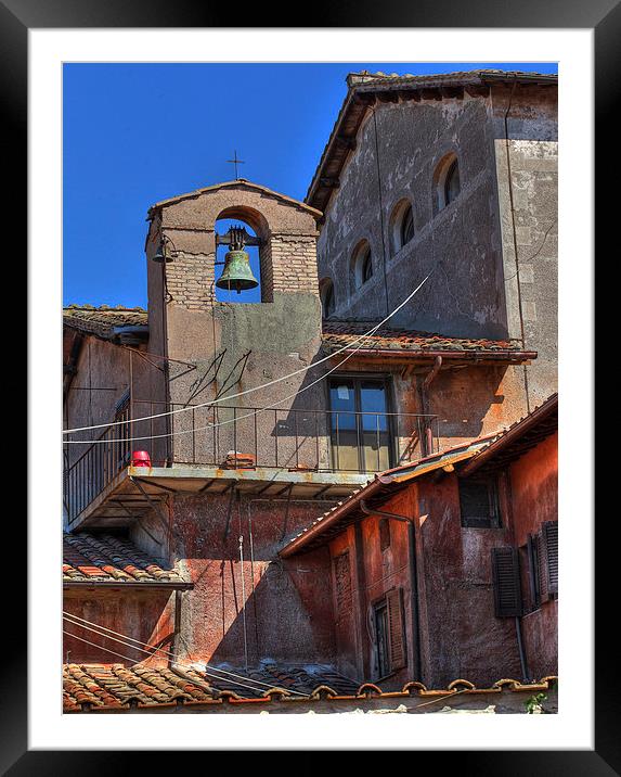  Tuscan Bell Tower Framed Mounted Print by Terry Sandoe