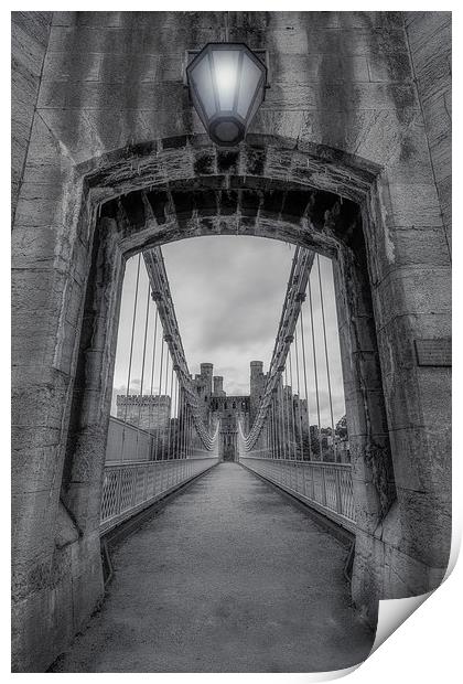  Conwy Suspension Bridge Print by Ian Mitchell