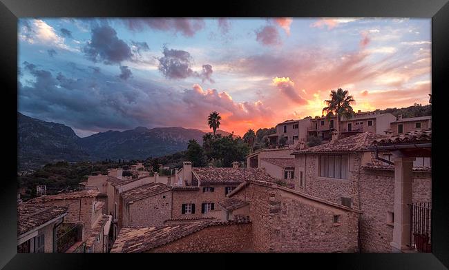  Sunset over Fornalutx Soller Mallorca Framed Print by Greg Marshall