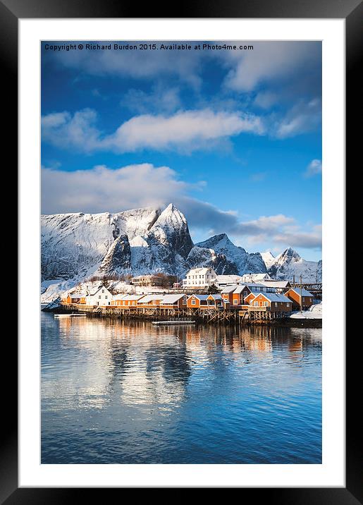 Sakrisoy village, Lofoten islands Framed Mounted Print by Richard Burdon