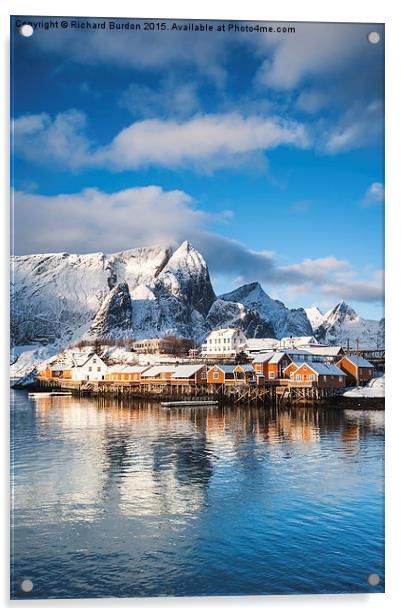 Sakrisoy village, Lofoten islands Acrylic by Richard Burdon