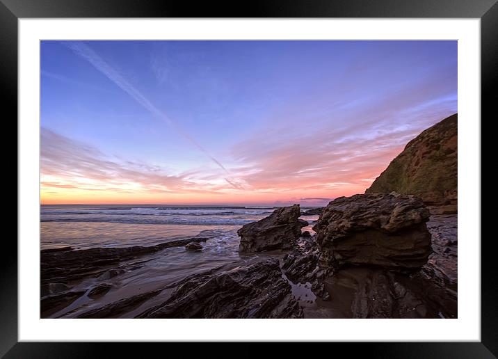   Saunton Sands sunrise Framed Mounted Print by Dave Wilkinson North Devon Ph