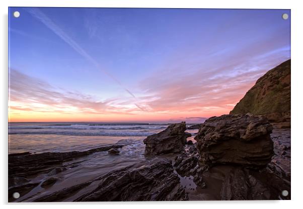   Saunton Sands sunrise Acrylic by Dave Wilkinson North Devon Ph