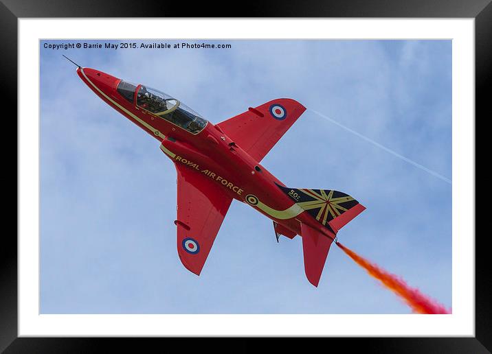 Red Arrows - XX177 Rolls Over The Top Framed Mounted Print by Barrie May