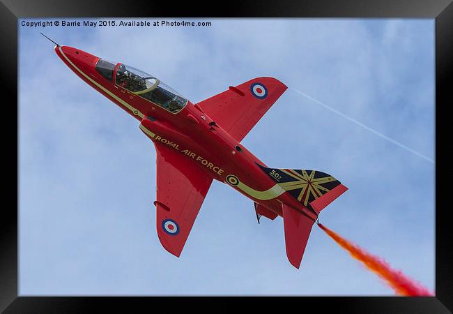 Red Arrows - XX177 Rolls Over The Top Framed Print by Barrie May