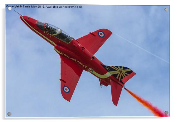 Red Arrows - XX177 Rolls Over The Top Acrylic by Barrie May