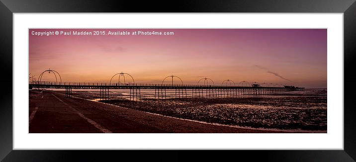 Southport Pier at dusk Framed Mounted Print by Paul Madden