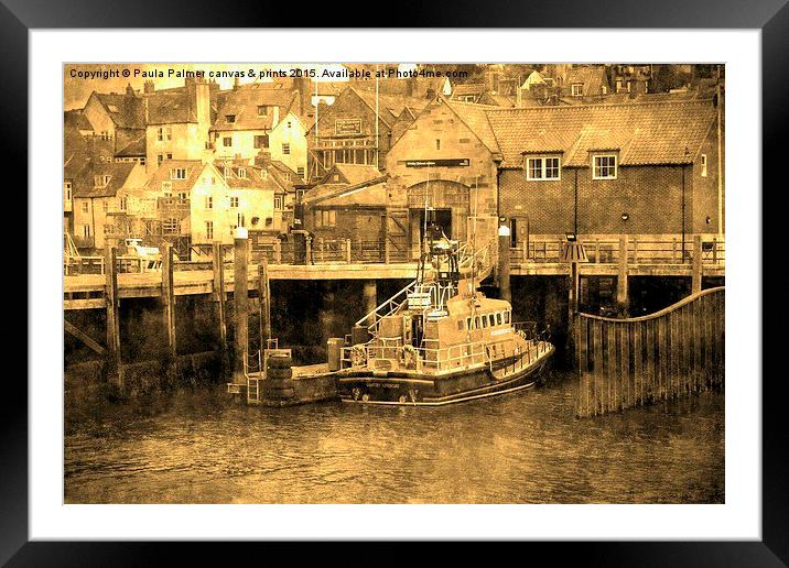  Whitby Lifeboat waiting in the harbour Framed Mounted Print by Paula Palmer canvas