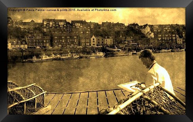  Artist at work In Whitby,Yorkshire Framed Print by Paula Palmer canvas
