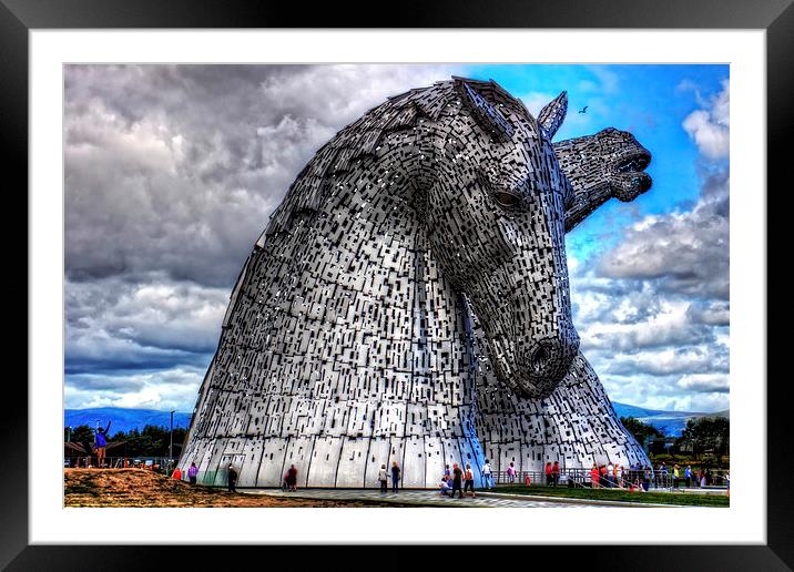 Kelpies at the Helix Framed Mounted Print by Tom Gomez