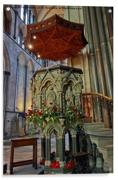  Salisbury Cathedral Pulpit  Acrylic by Terri Waters
