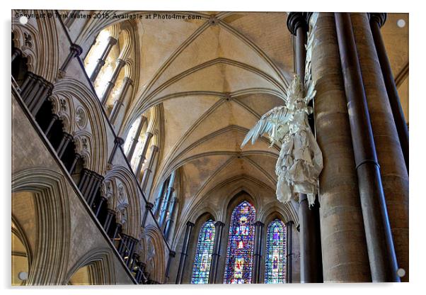 Salisbury Cathedral Vaulted Ceiling And Peter Rush Acrylic by Terri Waters