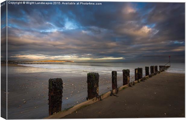 Shanklin Beach Groyne Canvas Print by Wight Landscapes