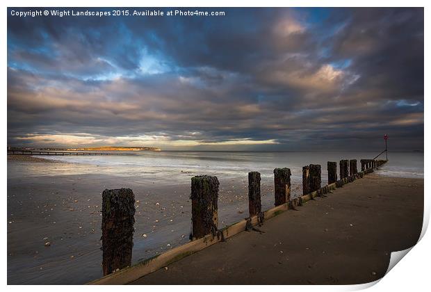 Shanklin Beach Groyne Print by Wight Landscapes