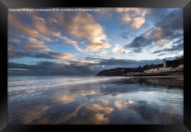 Shanklin Beach Reflections Framed Print by Wight Landscapes