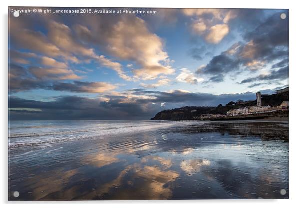 Shanklin Beach Reflections Acrylic by Wight Landscapes