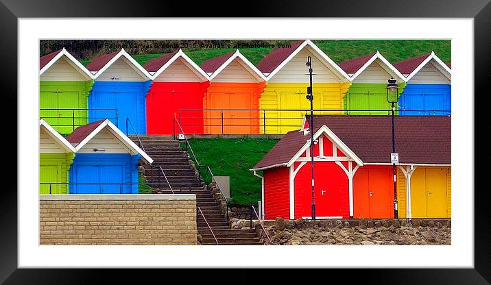  Scarborough beach huts Framed Mounted Print by Paula Palmer canvas
