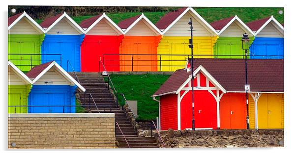  Scarborough beach huts Acrylic by Paula Palmer canvas