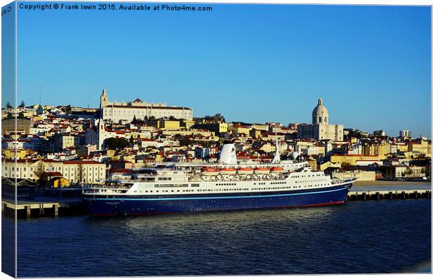  Marco Polo at Lisbon cruise terminal Canvas Print by Frank Irwin