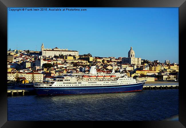  Marco Polo at Lisbon cruise terminal Framed Print by Frank Irwin