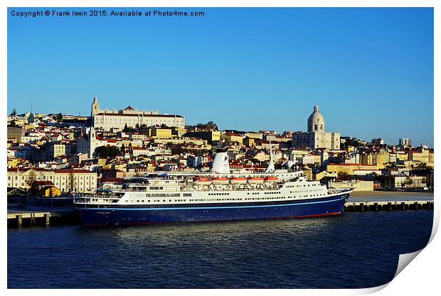  Marco Polo at Lisbon cruise terminal Print by Frank Irwin