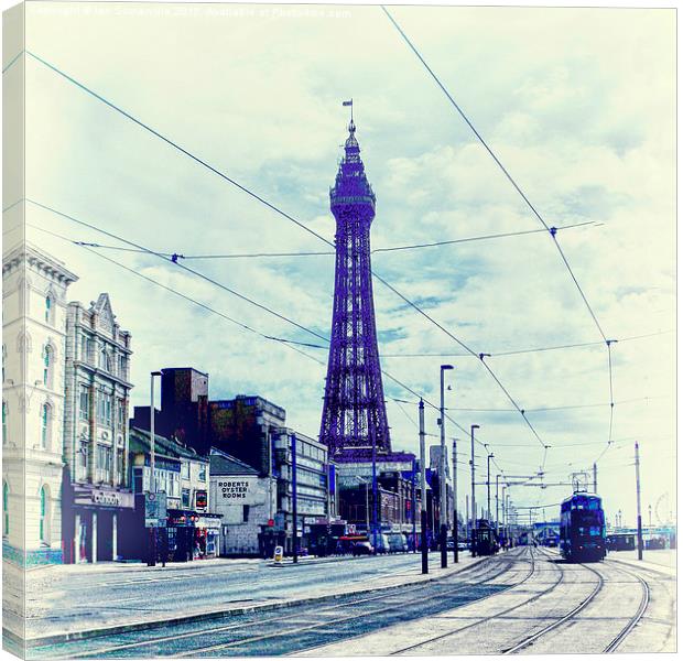  Blackpool Tower and Tram Canvas Print by Ian Somerville