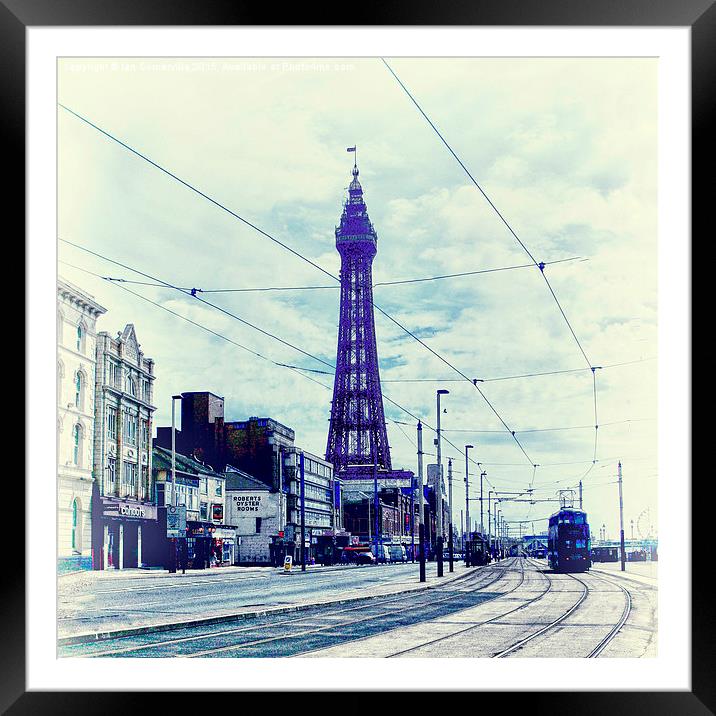  Blackpool Tower and Tram Framed Mounted Print by Ian Somerville