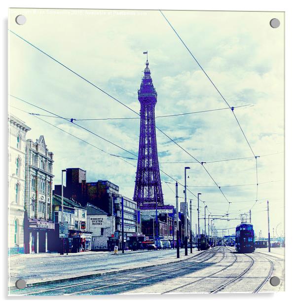  Blackpool Tower and Tram Acrylic by Ian Somerville