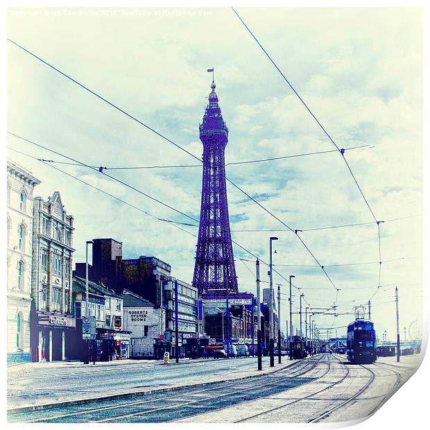  Blackpool Tower and Tram Print by Ian Somerville