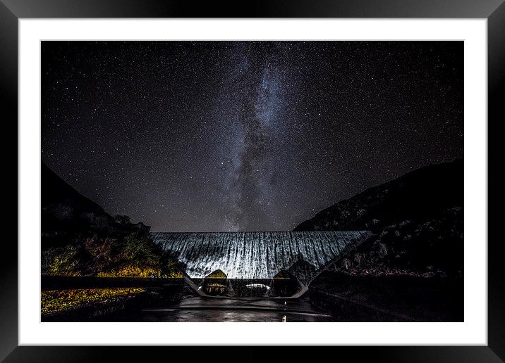  The Caban Coch Dam and Milky Way. Elan Valley.  Framed Mounted Print by Ian Collins
