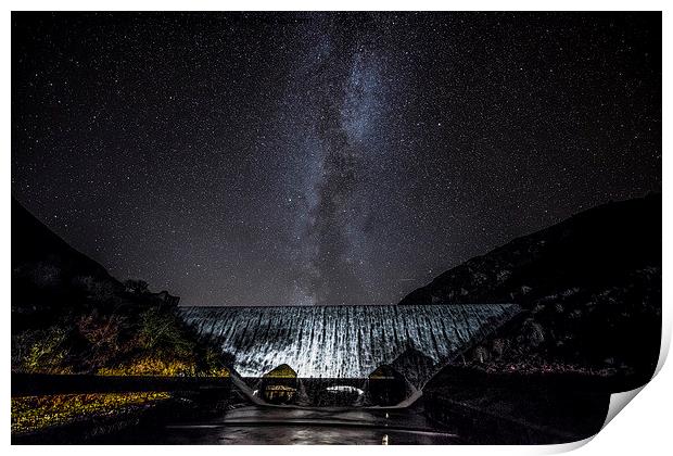  The Caban Coch Dam and Milky Way. Elan Valley.  Print by Ian Collins