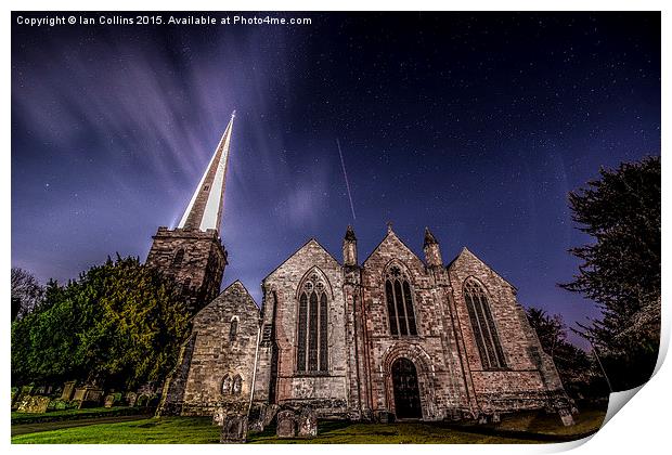  Ledbury Church Moonlight Print by Ian Collins
